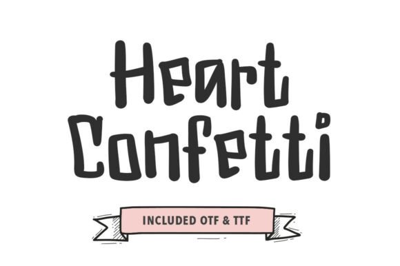 Heart Confetti Font for Business