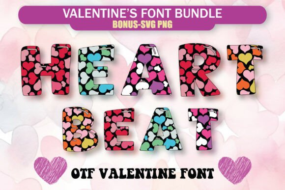 Valentine Heart Font Bundle